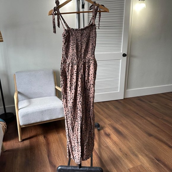 Womens Abercrombie & Fitch Leopard Smocked Jumpsuit One Piece XS - Picture 2 of 8